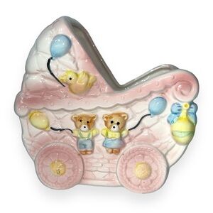 Vintage Rubens Originals 1990 Planter Japan‎ Ceramic Buggy Teddy Pottery 6210A